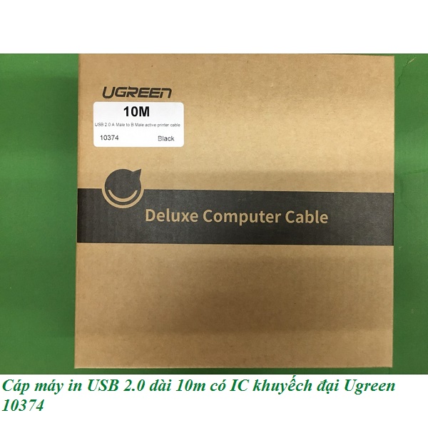 Cáp máy in USB 2.0 dài 10m có IC khuyếch đại Ugreen 10374 cao cấp